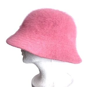 Soft Rabbit Fur Wool Bucket Hat Womens Pink Y2K Kawaii Coquette Indie Streetwear